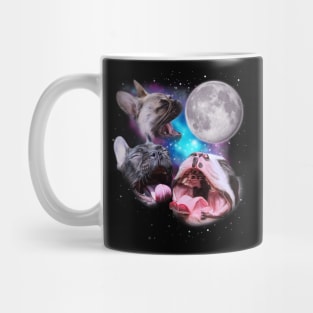 Three Frenchies Howl at the Moon Mug